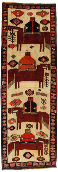 Bakhtiari - Qashqai Персийски връзван килим 383x127