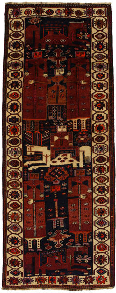 Bakhtiari - Qashqai Персийски връзван килим 369x142