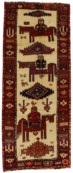 Bakhtiari - Gabbeh Персийски връзван килим 314x126