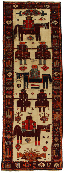 Bakhtiari - Gabbeh Персийски връзван килим 390x138