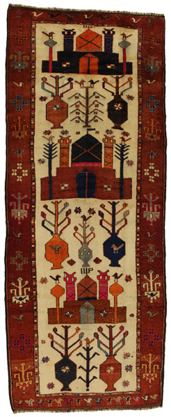 Bakhtiari - Gabbeh Персийски връзван килим 386x150