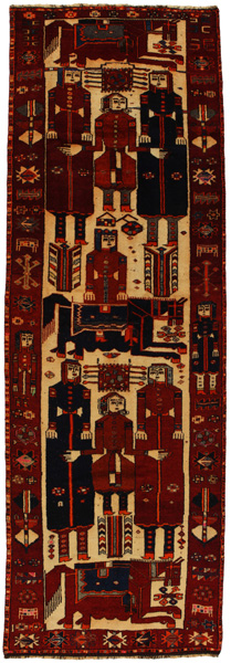 Bakhtiari - Qashqai Персийски връзван килим 415x133