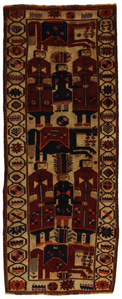 Bakhtiari - Qashqai Персийски връзван килим 359x138