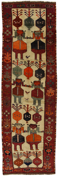 Bakhtiari - Gabbeh Персийски връзван килим 451x138