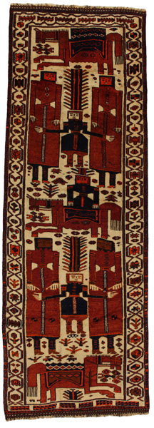 Bakhtiari - Qashqai Персийски връзван килим 396x136