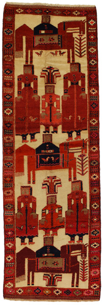 Bakhtiari - Gabbeh Персийски връзван килим 375x120