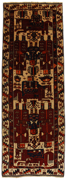 Bakhtiari - Qashqai Персийски връзван килим 387x136