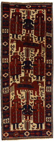 Bakhtiari - Qashqai Персийски връзван килим 406x157