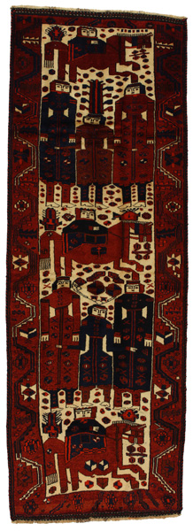 Bakhtiari - Qashqai Персийски връзван килим 369x126