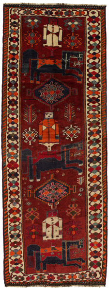 Bakhtiari - Qashqai Персийски връзван килим 398x145