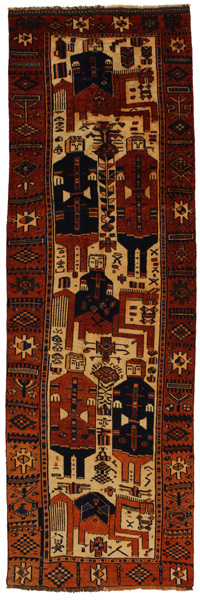 Bakhtiari - Qashqai Персийски връзван килим 374x117