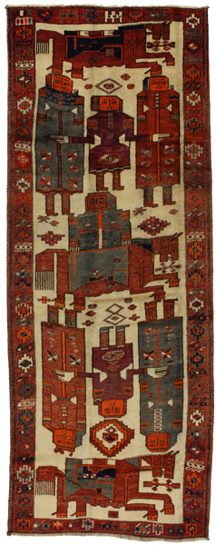 Bakhtiari - Qashqai Персийски връзван килим 342x128
