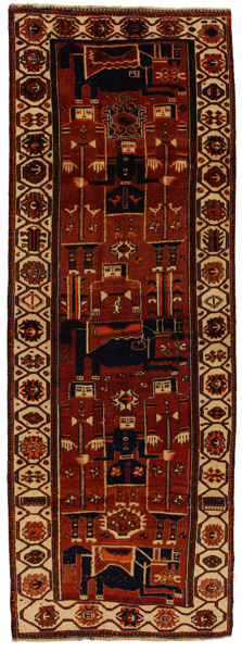 Bakhtiari - Qashqai Персийски връзван килим 419x148