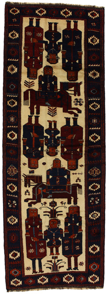Bakhtiari - Qashqai Персийски връзван килим 400x140