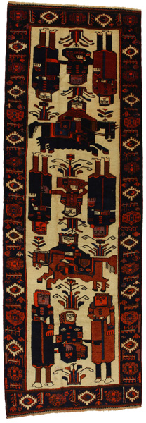 Bakhtiari - Qashqai Персийски връзван килим 388x130