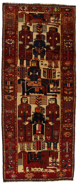 Bakhtiari - Qashqai Персийски връзван килим 349x143