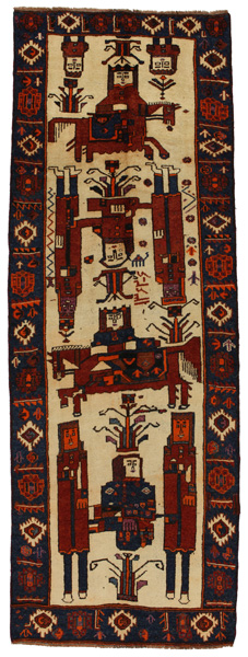 Gabbeh - Qashqai Персийски връзван килим 372x130