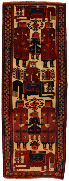 Bakhtiari - Qashqai Персийски връзван килим 378x134