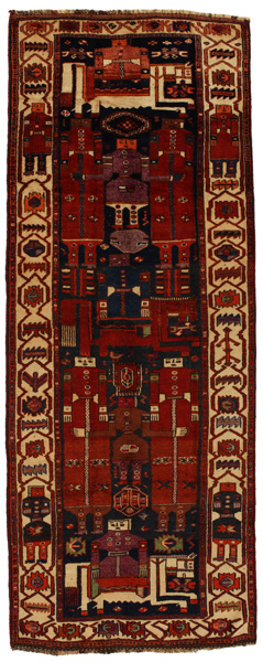Bakhtiari - Qashqai Персийски връзван килим 376x145