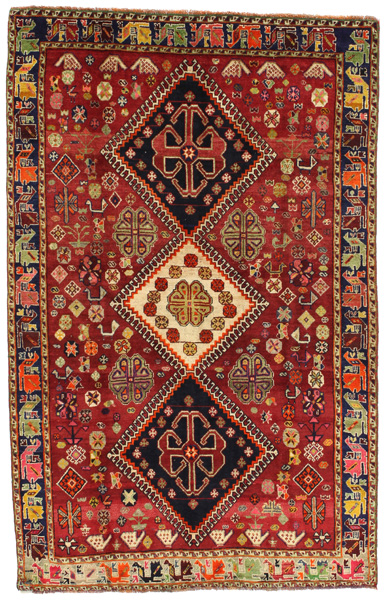 Yalameh - Qashqai Персийски връзван килим 218x139