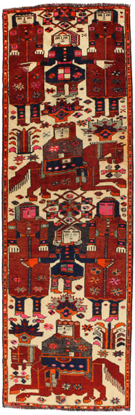 Bakhtiari - Qashqai Персийски връзван килим 338x110