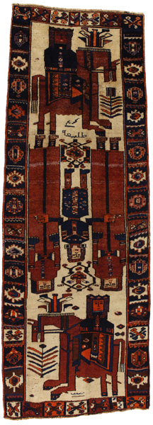 Bakhtiari - Qashqai Персийски връзван килим 393x135