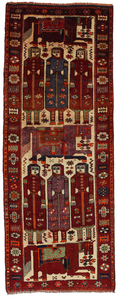 Bakhtiari - Qashqai Персийски връзван килим 361x137