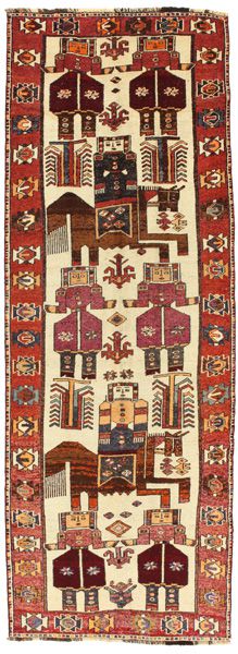 Bakhtiari - Qashqai Персийски връзван килим 385x135