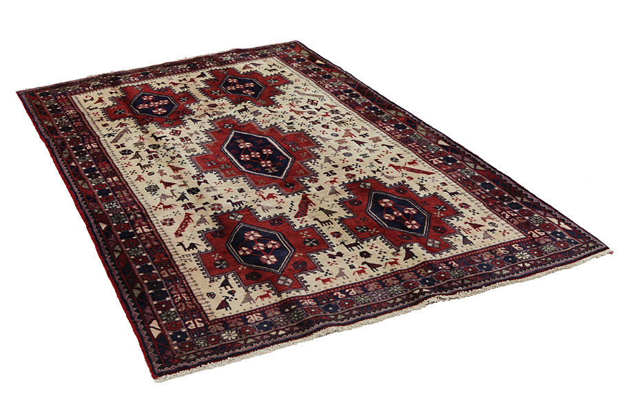 Afshar - Sirjan Персийски връзван килим 247x148 - Снимка 1