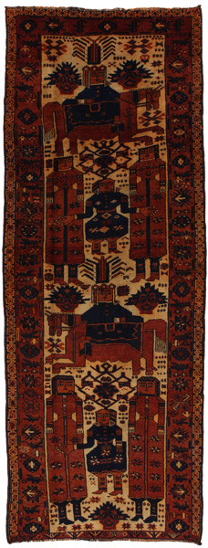 Bakhtiari Персийски връзван килим 380x138