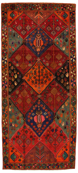 Bakhtiari - Gabbeh Персийски връзван килим 344x154