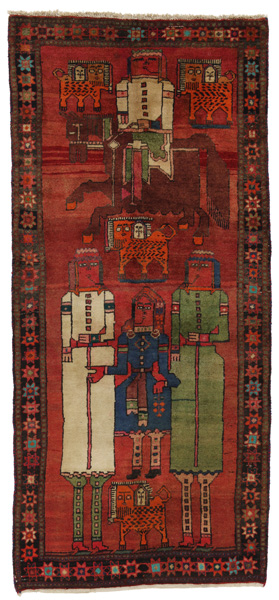 Bakhtiari Персийски връзван килим 246x114