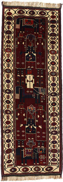 Bakhtiari - Qashqai Персийски връзван килим 402x142