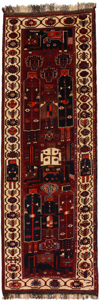 Bakhtiari - Qashqai Персийски връзван килим 411x136