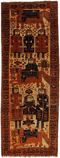 Bakhtiari - Qashqai Персийски връзван килим 355x132