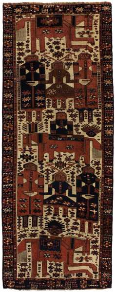 Bakhtiari - Qashqai Персийски връзван килим 350x134
