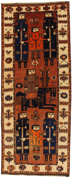 Bakhtiari - Qashqai Персийски връзван килим 351x140