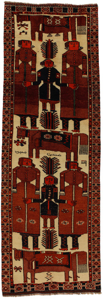 Bakhtiari Персийски връзван килим 381x127