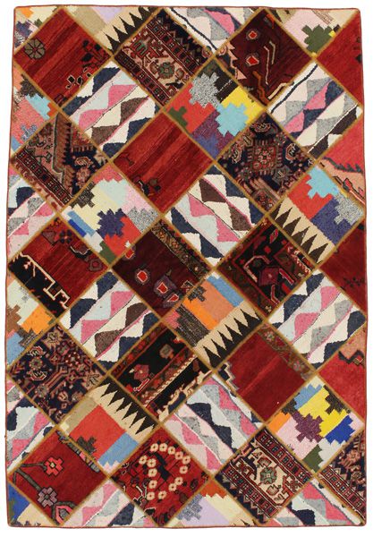 Patchwork Персийски връзван килим 216x148