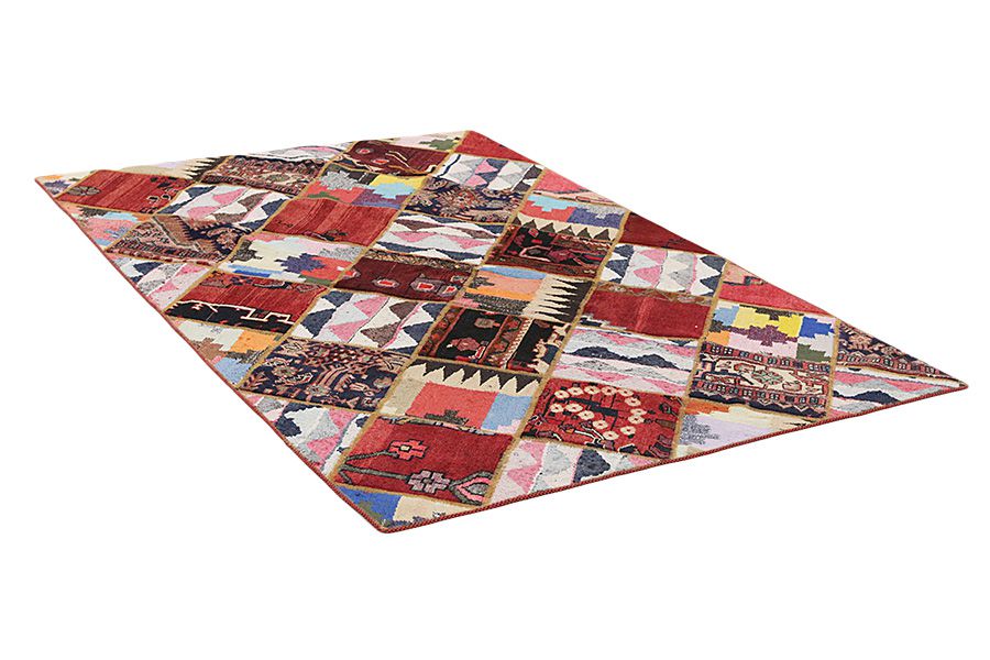 Patchwork Персийски връзван килим 216x148 - Снимка 1