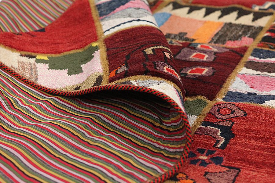 Patchwork Персийски връзван килим 216x148 - Снимка 3
