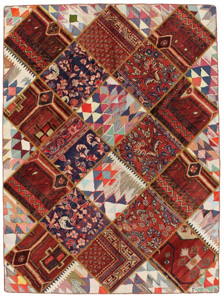 Patchwork Персийски връзван килим 242x180