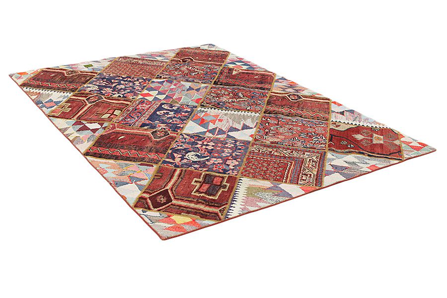 Patchwork Персийски връзван килим 242x180 - Снимка 1