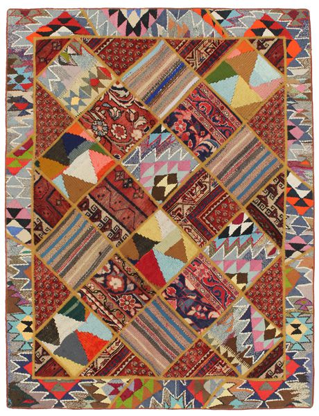 Patchwork Персийски връзван килим 205x157