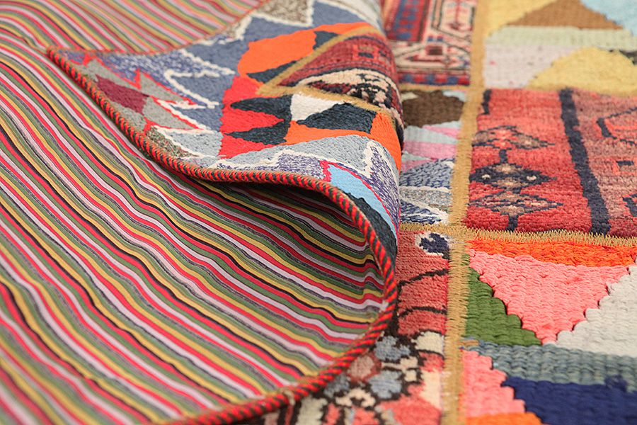 Patchwork Персийски връзван килим 205x157 - Снимка 3