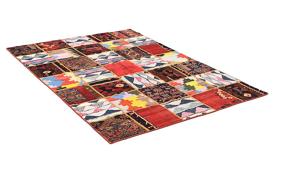 Patchwork Персийски връзван килим 212x152 - Снимка 1