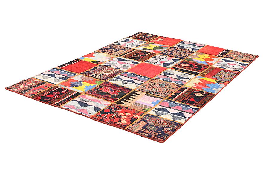 Patchwork Персийски връзван килим 212x152 - Снимка 2