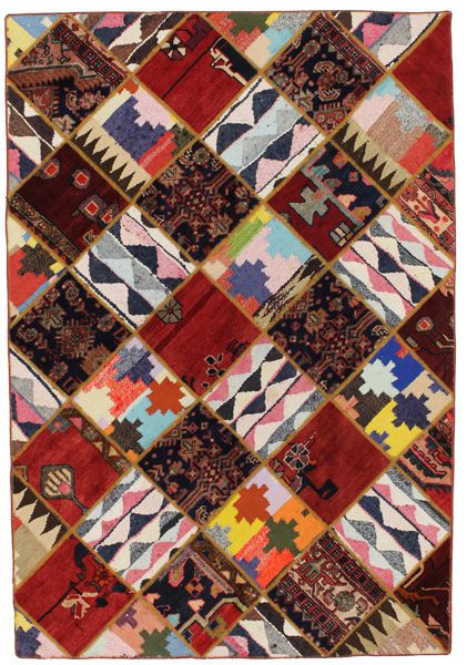 Patchwork Персийски връзван килим 216x148