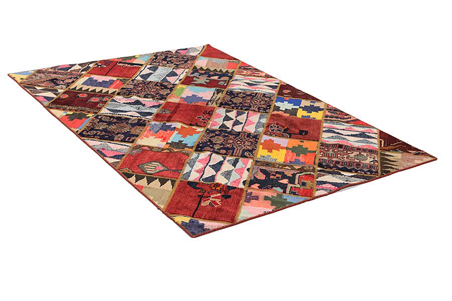 Patchwork Персийски връзван килим 216x148 - Снимка 1