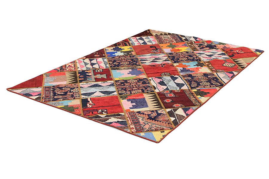 Patchwork Персийски връзван килим 216x148 - Снимка 2